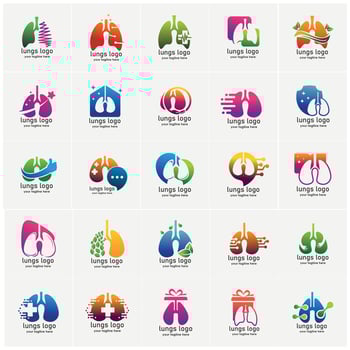 Colorful lung logo designs for health vector