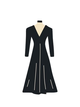 illustration elegant black dress on mannequin vector