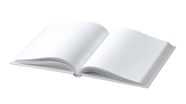 Open Book Isolated on a Transparent Background Ready for Design or Writing Projects png