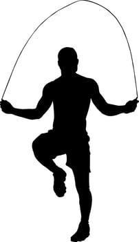 Man skipping rope silhouette vector