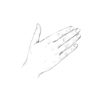 Pencil drawing woman hand. Drawing lessons. png