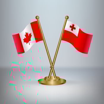 Canada and Tonga table flag relation vector