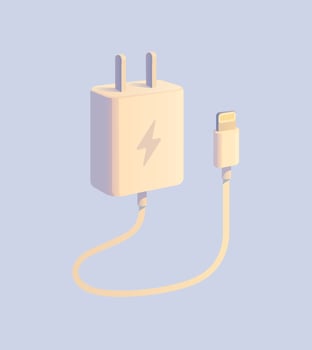 Charger with lightning cable illustration vector