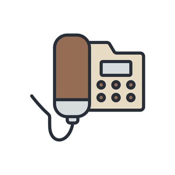 phone office Thin color icons vector