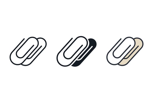 paper clip set icons pack vector