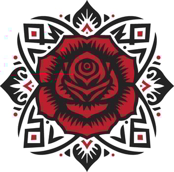 Illustration Rose Ornament flower beautifull for tattoo vector