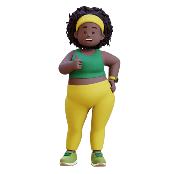3D plus size overweight fat african woman giving a thumbs up png