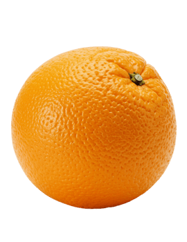A vibrant orange fruit with a textured peel presents a fresh and juicy choice for healthy eating on a transparent background. png