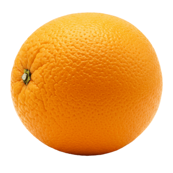 A vibrant, isolated orange glows against a black backdrop, showcasing its textured peel and juicy citrus nature suitable for food themes, transparent background png