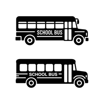 Simple Black School Bus Silhouettes for Education and Transportation vector