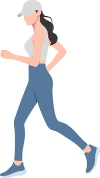 A young woman running in sportswear vector