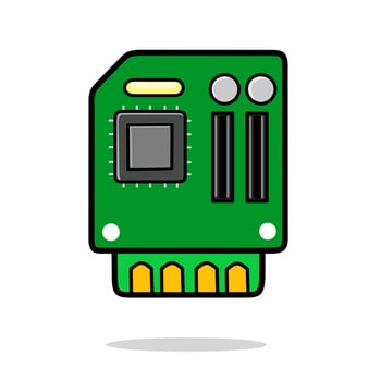 Small Green Circuit Board Illustration vector