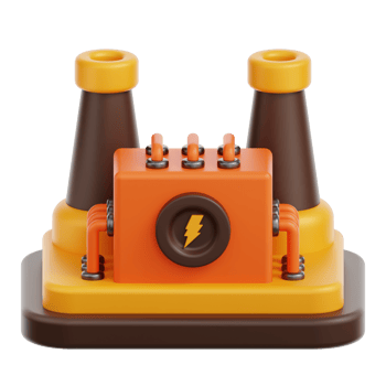Power Plant Generation 3D Illustration png