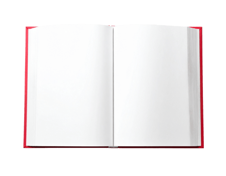 An open book with blank pages isolated on transparent background png