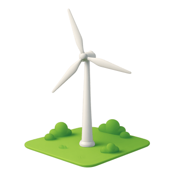 Wind Turbine in Green Meadow png