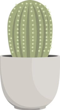 Tall Cactus in White Pot vector