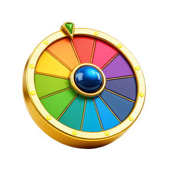 3D render of a gold roulette wheel casino png