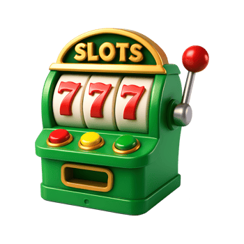 3D Rendered Green Slot Machine Icon, Jackpot 777 png