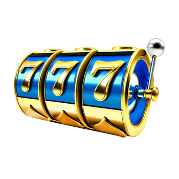 3D render of a blue slot machine realistic reel png
