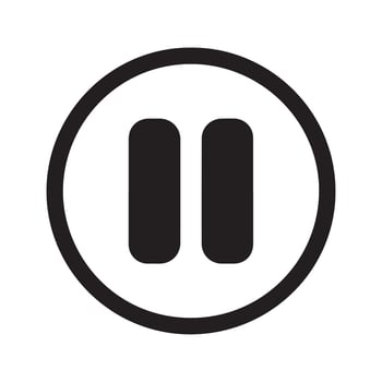 Black pause symbol inside a circle button media vector