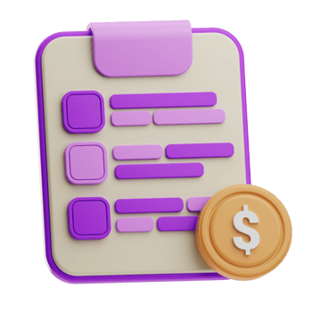 Clipboard with Financial Document and Coin png