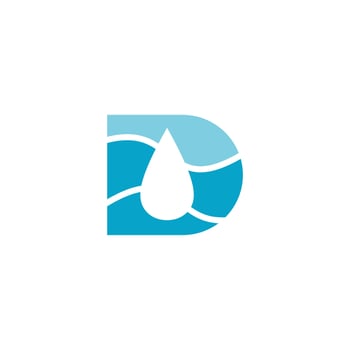 Letter D Water Drop Design vector