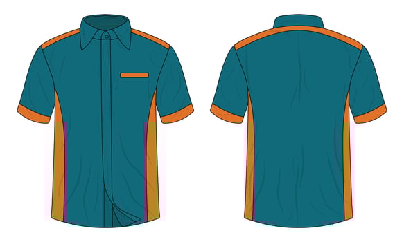 Short sleeve shirt with colorful accents vector