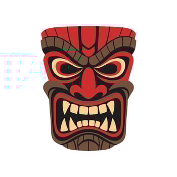 Illustration of tiki mask, Hawaiian God Illustration vector