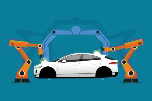 Car manufacturer production concept vector