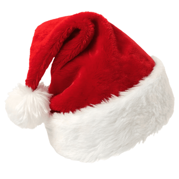 Festive Red Santa Hat Isolated on Christmas Holiday Celebration, Traditional Santa Claus Costume Accessory, Seasonal Joy Transparent Background png