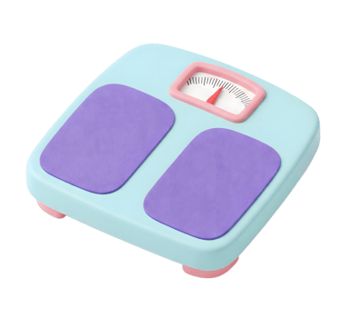 Body weight scale minimalist 3D rendering in soft and smooth renderer png