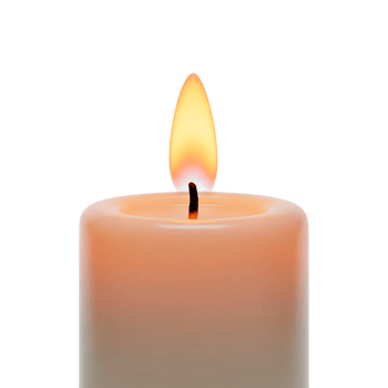 Candle with flickering flame minimalist 3D rendering iand smooth renderer png