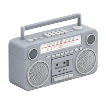 Boombox minimalist 3D rendering in soft and smooth renderer png