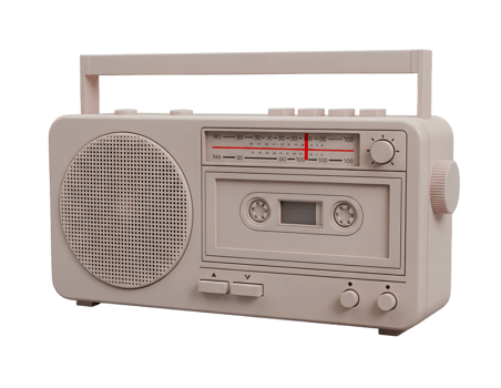 Radio cassette player minimalist 3D rendering soft and smooth renderer png