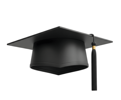 Graduation cap minimalist 3D rendering in a soft renderer png