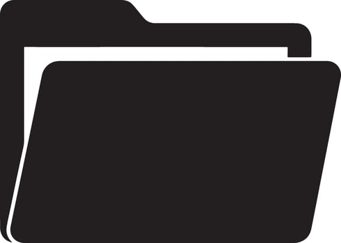 Simple Black Folder Icon A Clean and Minimalist Graphic Design Element vector