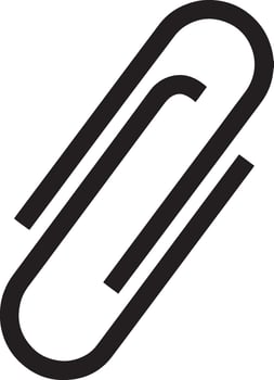 Simple Black Paperclip Icon Attachment, Connection, Document, Office Supply vector