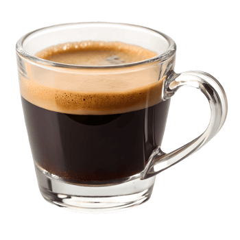 Close-up of Espresso Shot in Clear Glass Cup with Rich Crema on Transparent Background png