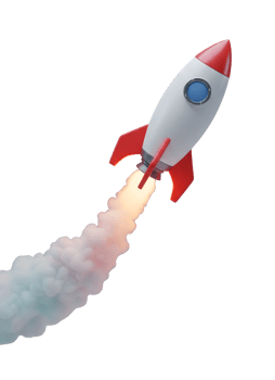 Rocket Launching into Space Minimalist 3D Rendering in Smooth Renderer png