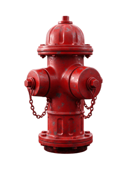 Red Fire Hydrant Minimalist 3D Rendering in Soft And Smooth Renderer png