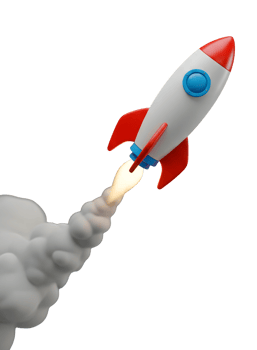 Rocket Launching into Space Minimalist 3D Rendering in Soft Renderer png