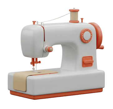 Sewing Machine Minimalist 3D Rendering in Soft And Smooth Renderer png