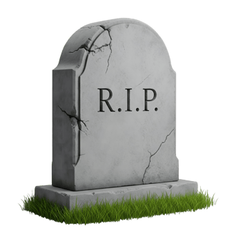 Gravestone with R.I.P. Inscription Minimalist 3D Rendering in Smooth Renderer png
