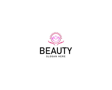 Beauty salon logo design lotus flower vector