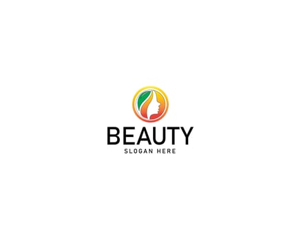 Illustration of Monogram Beauty logo With Leaf ideas vector
