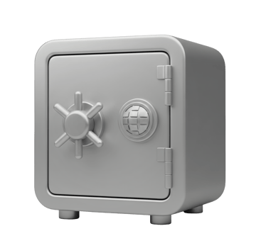 Closed Metal Safe Minimalist 3D Rendering Soft And Smooth Renderer png