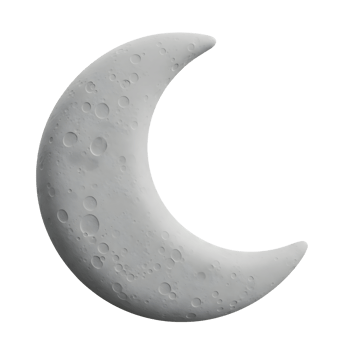 Crescent Moon Minimalist 3D Rendering in a Soft And Smooth Renderer png