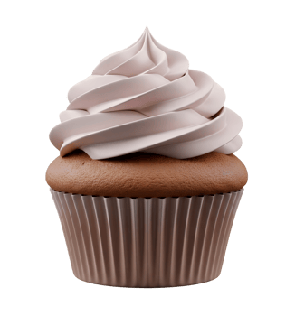 Vanilla Cupcake Minimalist 3D Rendering in a Soft Renderer png