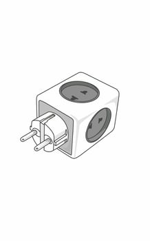 Square White 4-hole white socket issolated on white vector