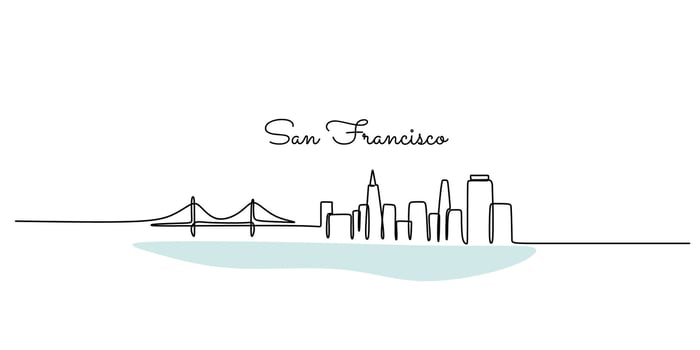 San Francisco Cityscape Line Art vector